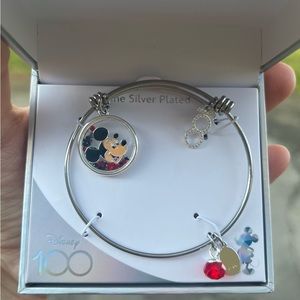 disney 100 silver bracelet bangle